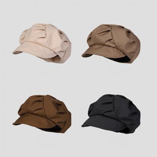 Women Retro Newsboy Hat Cap Baker Boy Beret Cabbie Folding Cotton Summer Hat