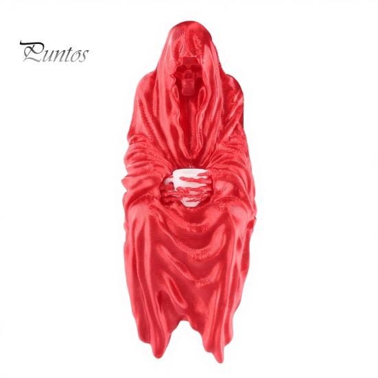 Gothic Home Decor 3D Printed Tabletop Figurine, Grim Reaper Sitting Statue, Halloween Table Ornaments Spooky Sculpture for Garden or Bookshelf,