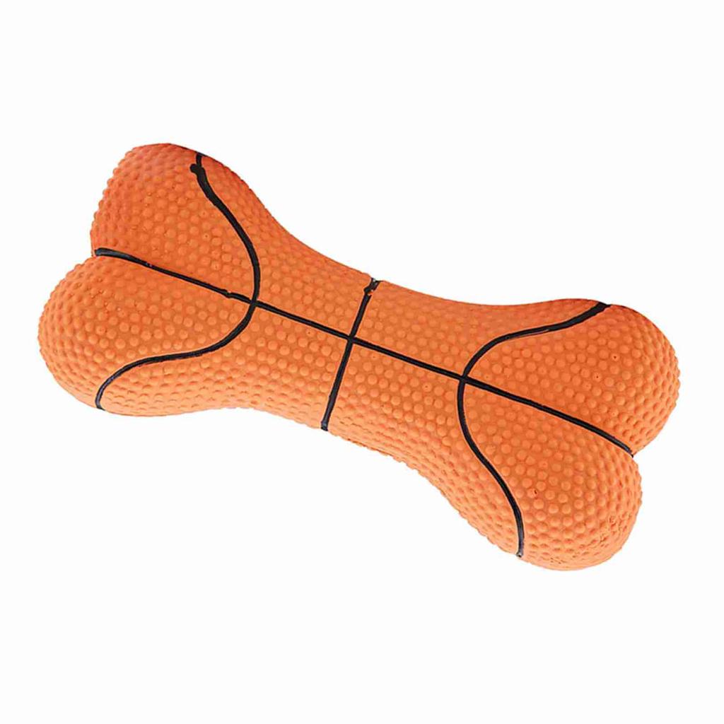 Pet Dog Toy Bite Resistant Natural Latex Bone Puppy Chew Toys(Basketball)