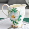 Gold-plated Ceramic Cup&saucer Green Flowers Pattern Coffee Mug Dining Table Milk Mugs Afternoon Tea Teacup Fruits Juice Cup