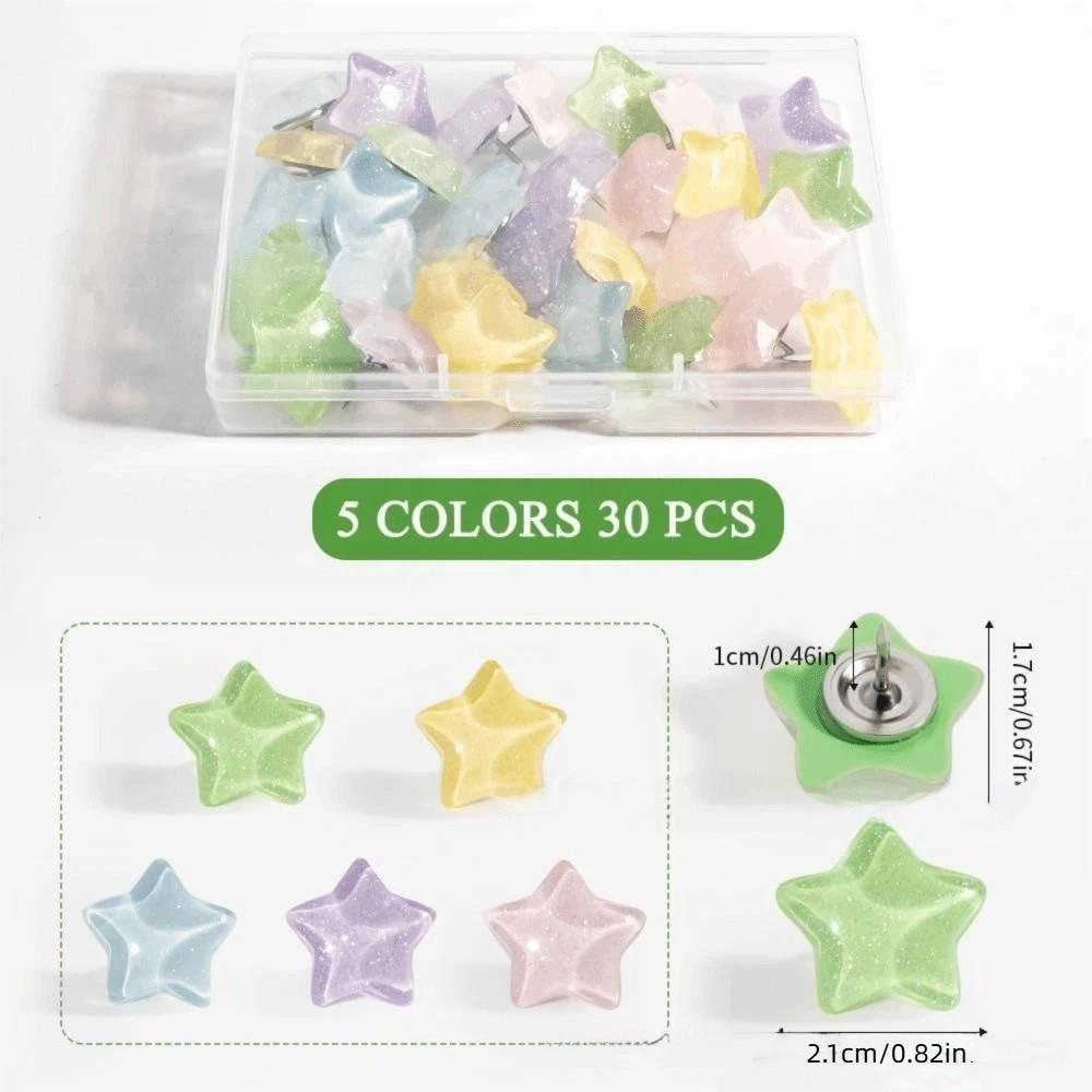 Shiny Glitter Surface Glitter Push Pins Multi-Color Glitter Decorative Push Pins Photo Wall