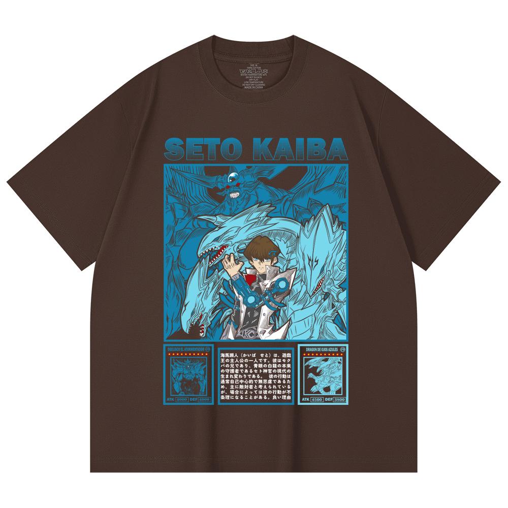230 Gsm 100% Cotton Yu-Gi-Oh V6 Seto Kaiba Print Unisex Heavy Cotton T Shirt