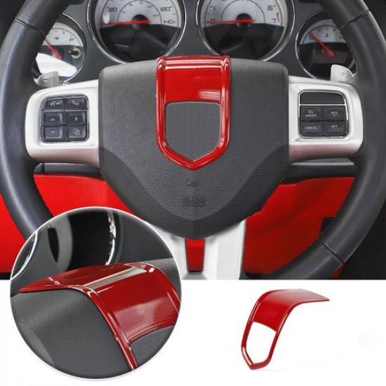 Red ABS Steering Wheel Center Trim Cover For Dodge Challenger Charger 2009-2014