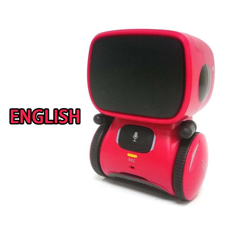Smart AT Robot Voice Control Interactive Robot Cute Toy Dance Voice Command Touch Control Toys Kids Birthday Gift English красный