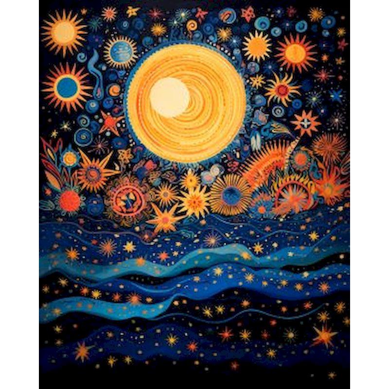 Full Round Diamond Painting Abstract Landscape 5d Diy Embroidery Moon Cross Stitch Mosaic Picture Rhinestones Wall Decor