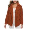 Women's Winter Casual Padded Thickened Suit Collar Button Lambswool Jacket Cardigan