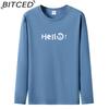 BITCED Men's Spring and Autumn Slim Trend Long-sleeved T-shirt Versatile O-neck Bottoming Shirt