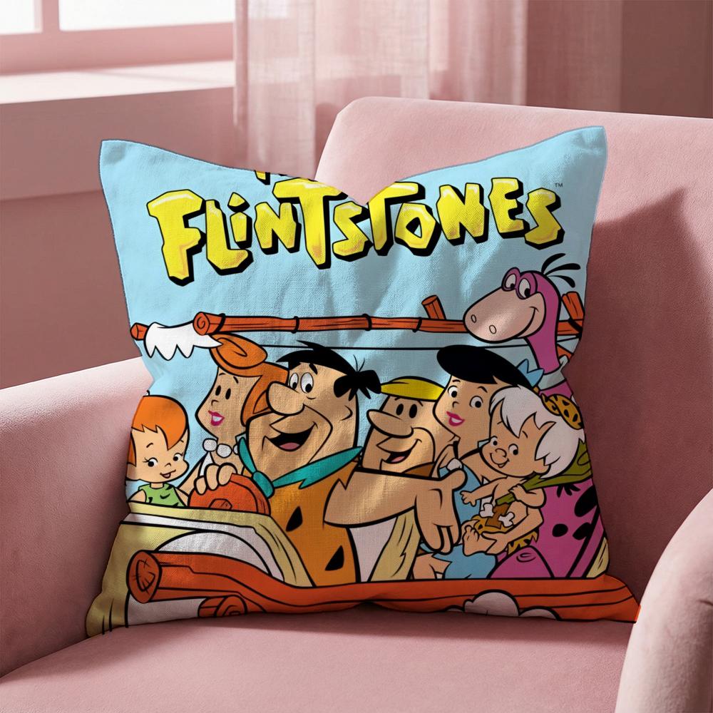 Cartoon Classic F-Flintstones Cushion Cover Multi-Scene Pillow Cover for Home & Car - Reversible, Soft & Durable for Daily Use