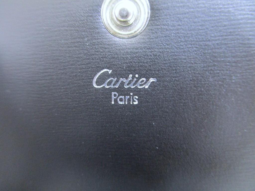 Authentic Cartier Pasha De Cartier Black Leather Silver H/W Coin Purse #a948  Refurbished