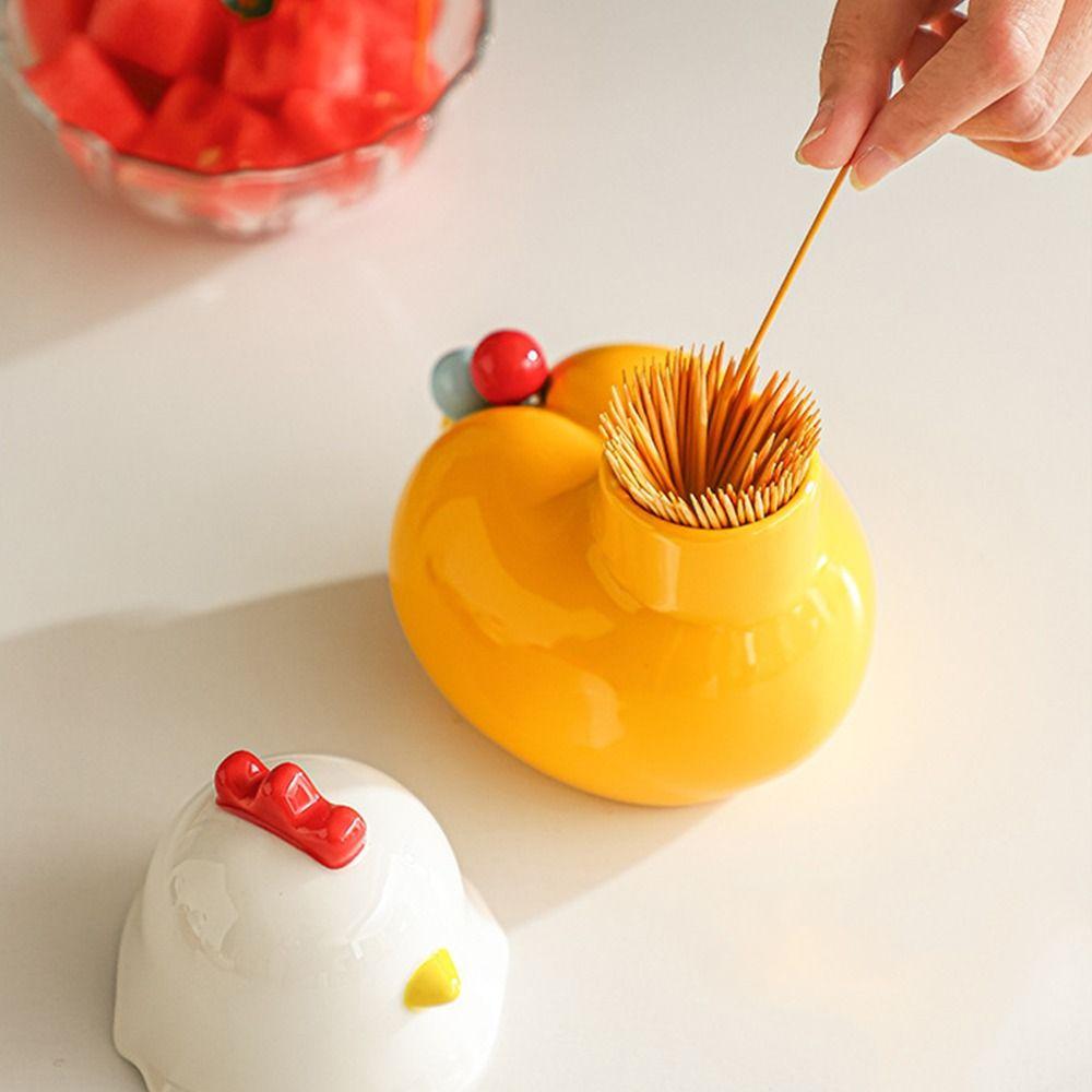 Anti-scald Chicken Toothpick Box Creative Chicken-shaped Fruit Fork Set  Party Supplies