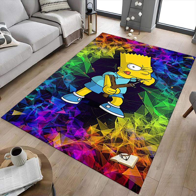 Bart Simpson Guitar Carpet For Playroom Bedroom Living Room Sofa Home Decorkids Game Area Rug Nonslip Floor Mat