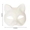 A25F-DIY Blank White Cat Masks 10PCS Therian Masks Halloween Mask Animal Half Facemasks Masquerade Cosplay Party