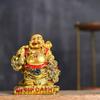 Einzugsgeschenke – Feng Shui Lachender Buddha mit Geldsack Figur | 9,5 cm Statue für Glück, Freude und Wohlstand