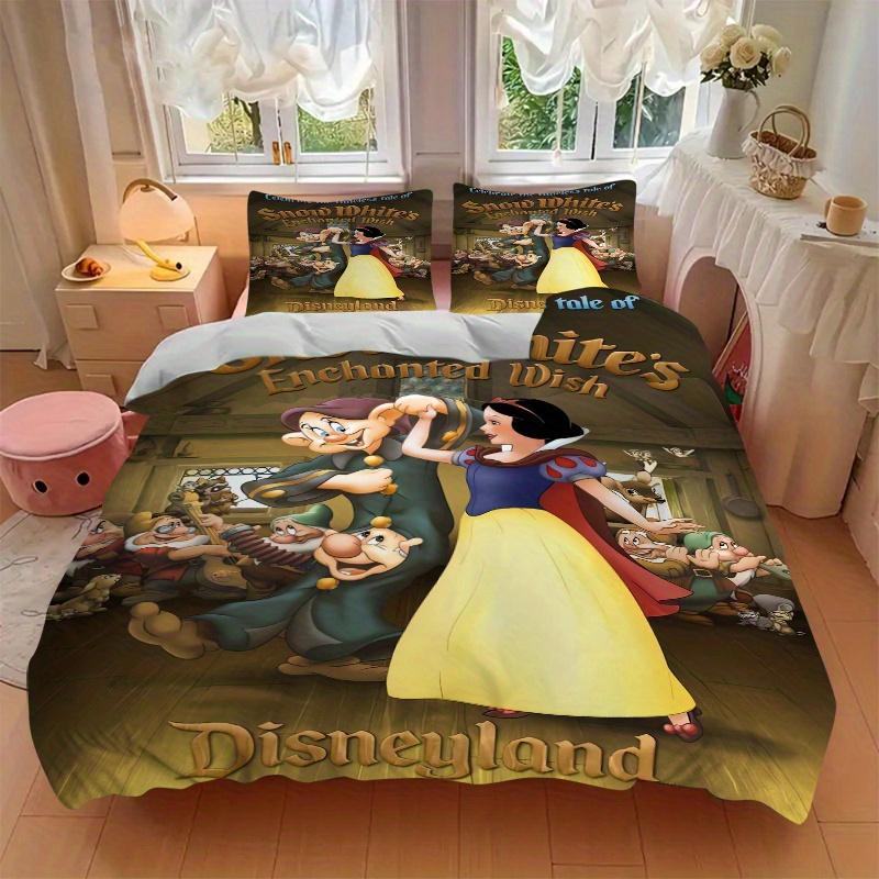 3pcs Snow White's Enchanted Wish Bedding Set 1 Soft Quilt Cover + 2 Pillowcases, Machine Washable Suitable for All SeasonsS095