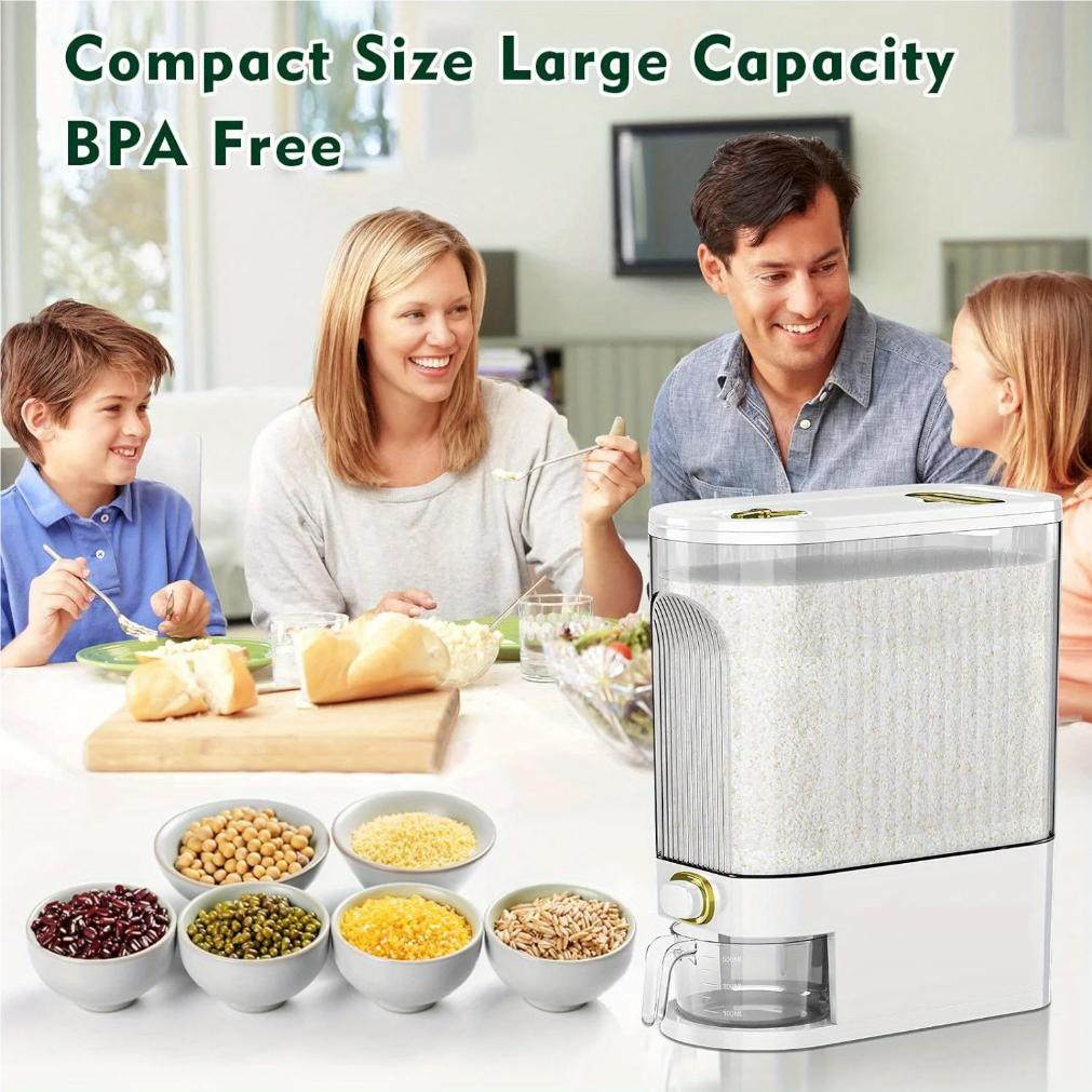 5kg/10kg Rice Dispenser - Large Pantry Storage Container with Measuring Cup & Time Markings2025new