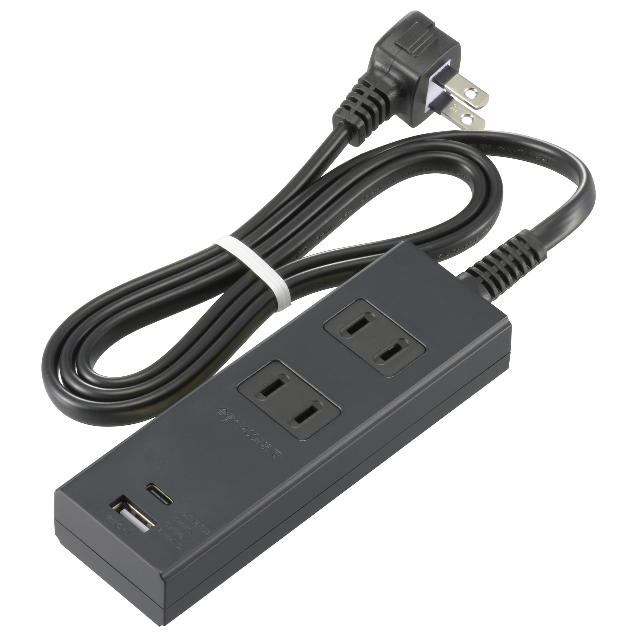 

OHM Electric HS-TU21PD23-K 00-1002 2-Outlet Power Strip with PD-Compatible Type-C/Type-A Ports, 1m, Black