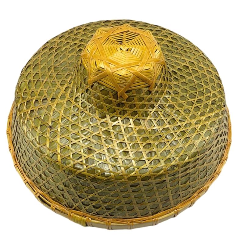Ancient Oriental Style Bamboo Hat Chinese Costume Traditional Farmer Hat