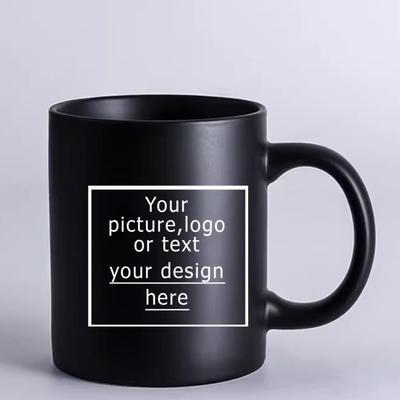 Individuelle Fototasse Familienfotos Schwarze Keramiktasse Personalisierte Kaffeetasse mit Firmenlogo