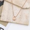 Rose Gold Titanium Steel Jewelry Necklace Female Niche Design Double-Sided Three-Dimensional Blessing Pendant Collarbone Chain Versatile