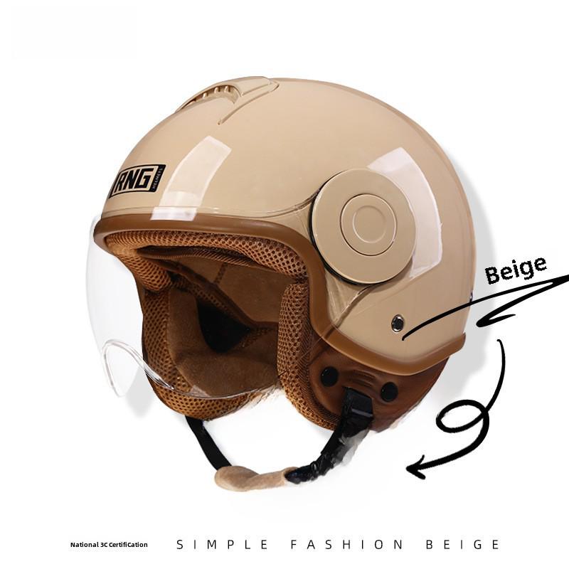 RNG 3C-Certified Retro 3/4 Motorcycle Helmet for Men & Women