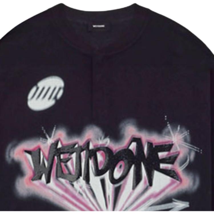 WE11DONE Large Logo Print Loose Long Sleeve T-Shirt Unisex Tops WD-TT1-22-553-U-BK