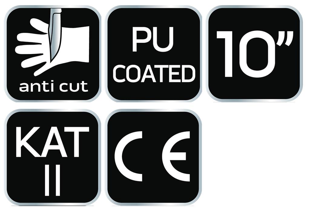 PU-coated cut-resistant gloves, 4X43D, size 10