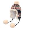Wool Hat Women's New Winter Jacquard Knitted Hat Warm and Cold Ear Protection Hairball