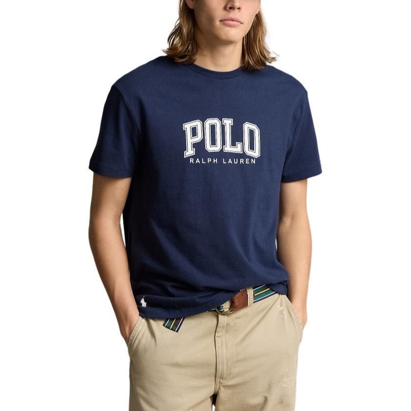 Polo Ralph Lauren Logo Letter Print Round Neck Short Sleeve T-Shirt Men T-Shirt Nautical-Blue MNPOTSH1N822155-410