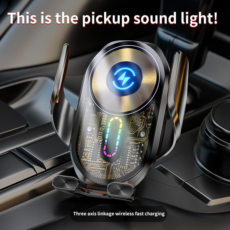 2025 neu A5 Dreiachsige Verknüpfung Kreatives transparentes Aufnahmelicht Leuchtend Kabelloses Laden Handy Autohalterung
