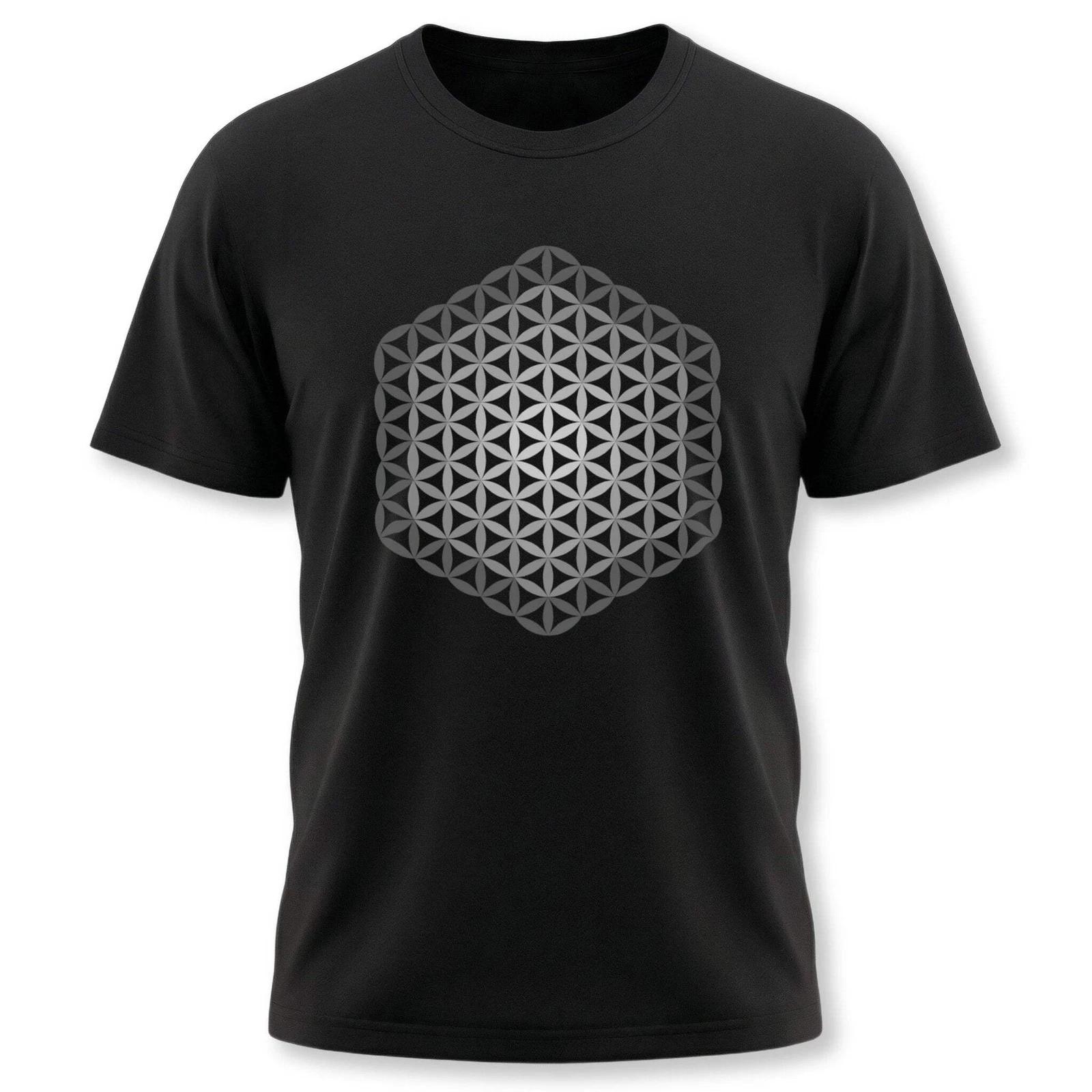 Flower of Life Sacred Geometry Spiritual T-Shirt | Unisex Graphic Pattern Tee S