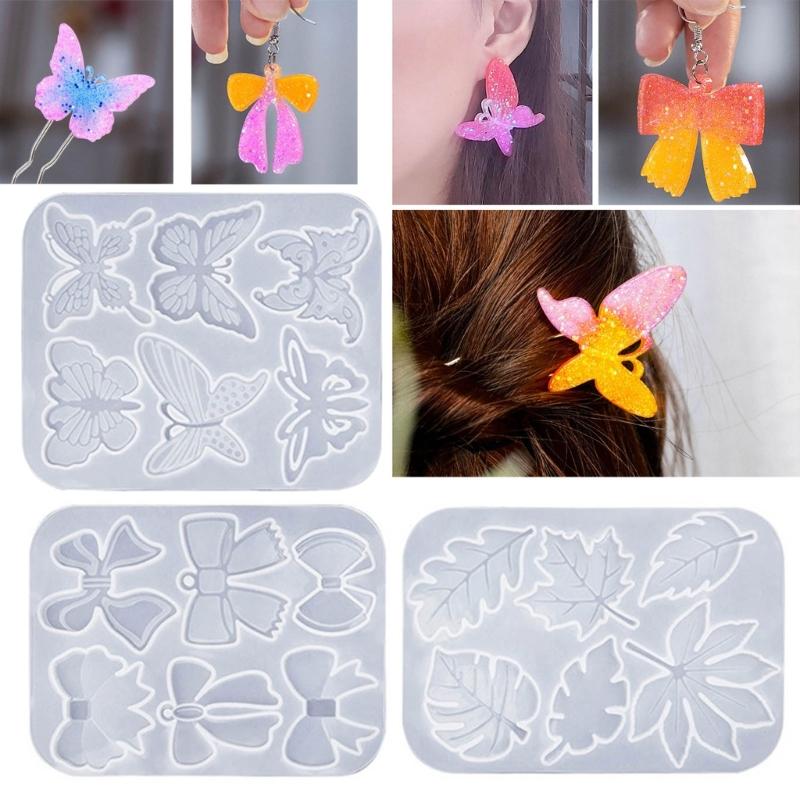 Butterfly Leaves Bow Silicone Mold Decorative Pendant Mold Handmade Epoxy Silicone Mold Epoxy Resin Molds Making Crafts