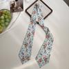 Long Silk Scarf Retro Floral Neck Small Scarf High-end Tie Decorative Chiffon Thin Hair Tie