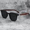 Trendy Retro Wood Grain Sunglasses Polarized UV Protection for Men Women Perfect for Cycling Outdoor Street Photography