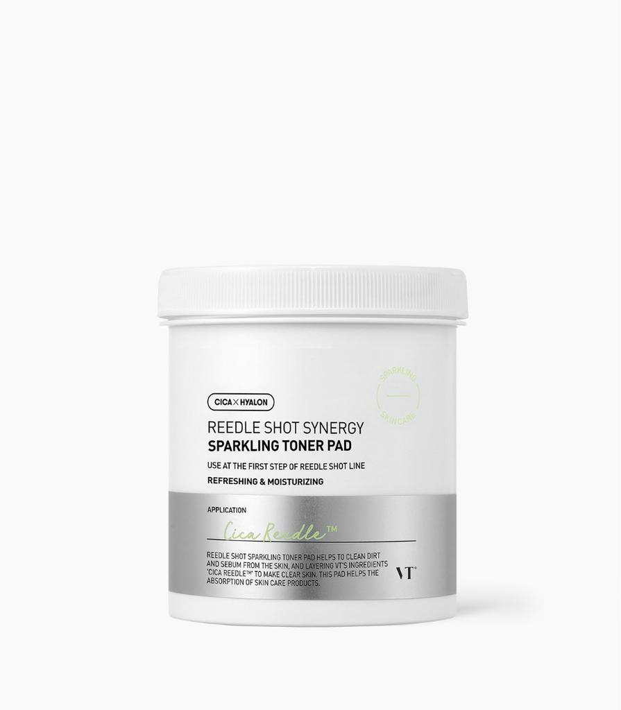 VT Reedle Shot Synergy Sparkling Toner Pad Exfoliating & Hydrating Facial Pads 60 Sheets