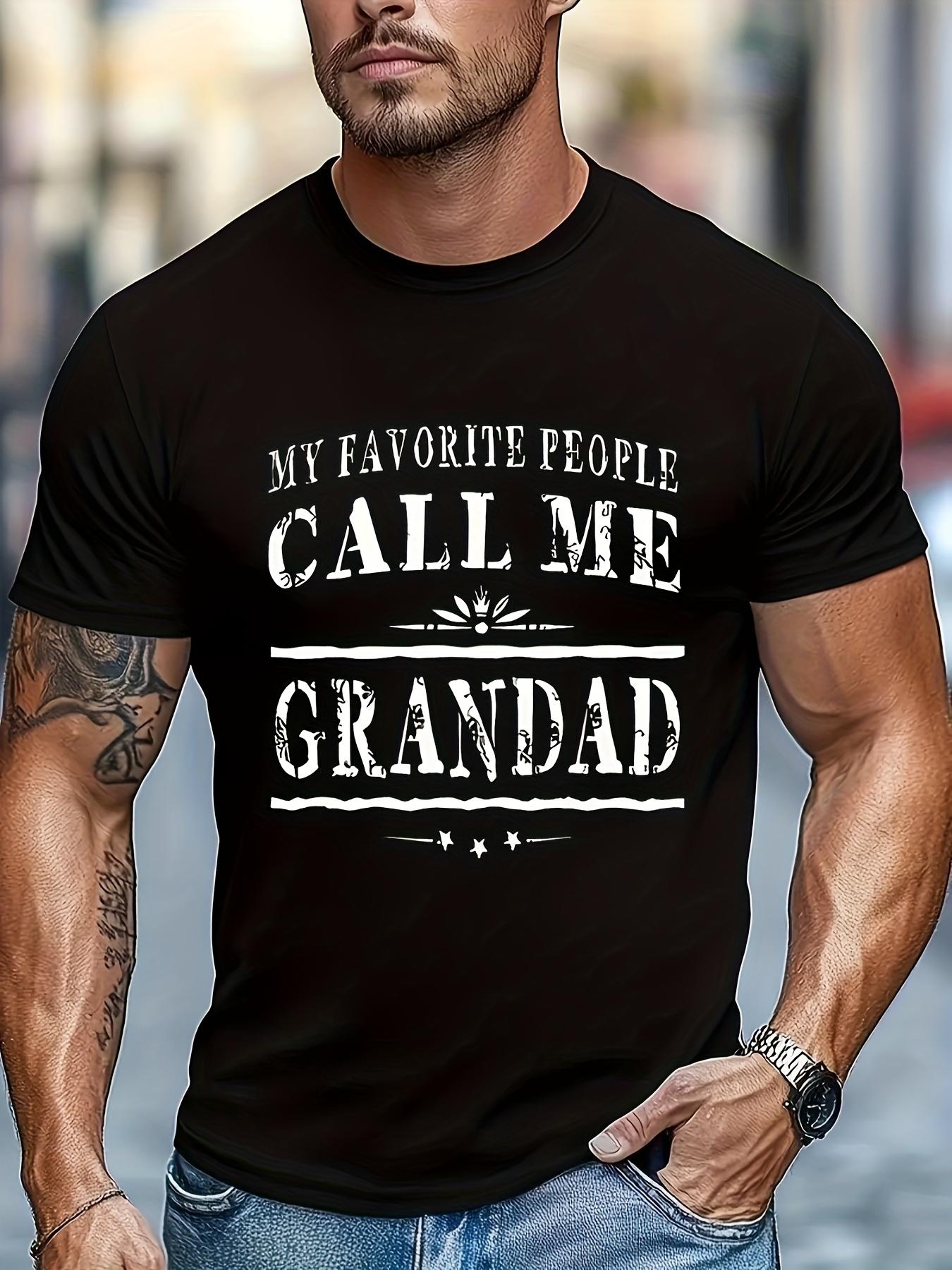 T-shirt with  My Favorite People Call Me Grandad  Print - Soft L