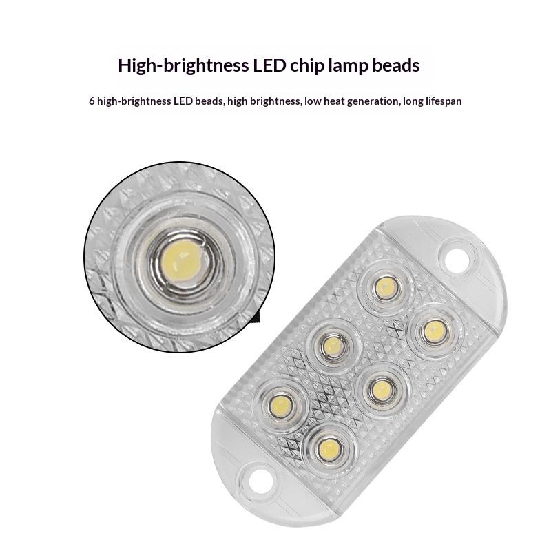 1 Sæt 12-80V Trailer Bil Lastbil Signallampe Indikatorlys 6LEDs Høj Lysstyrke Vandtæt Strobe Lys LED Flash Advarselslys
