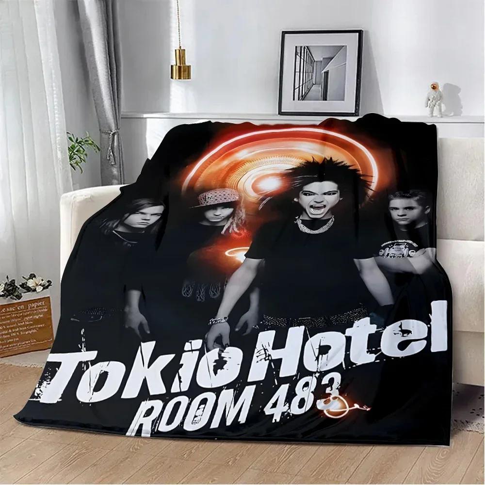 Tokio Hotel Rocková kapela Bill Kaulitz Tištěná deka Piknikové deky Teplá deka Měkká a pohodlná deka Domácí cestovní dárek
