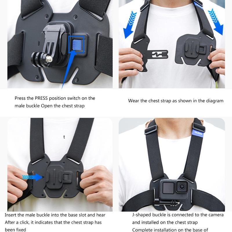 Chest Strap Mount Belt for  10 9 8 7 6 5 Action 3 2 Action Camera Chest Harness Mount Adapter Holder Accessories