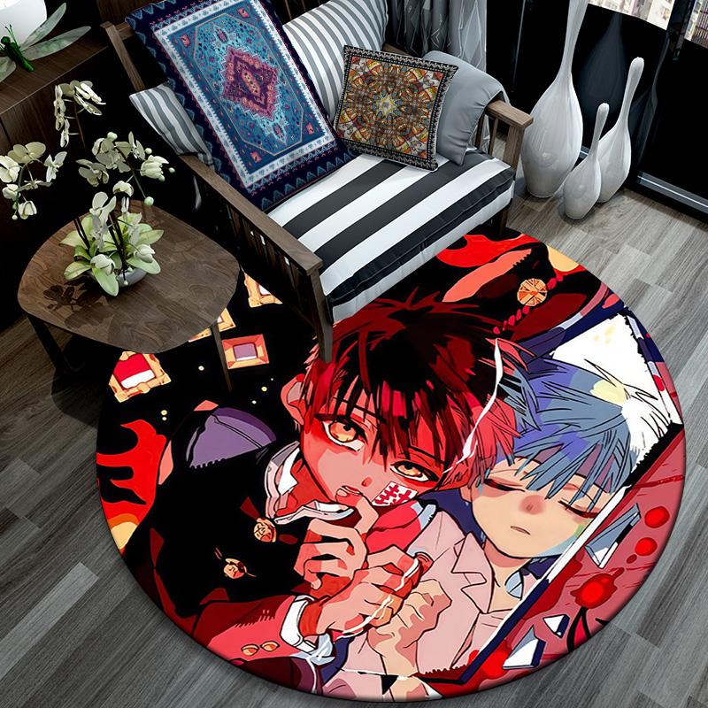 Toilet‑Bound Hanako‑kun Round Area Rug,Carpet Rug for Living Room Bedroom Sofa Playroom Decor,Non-slip Floor Mat