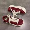 Big red canvas shoes women's autumn new versatile student shoes women's thick-soled breathable thin niche board shoes