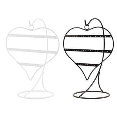 50 Hole Heart Shape Earring Holder Jewelry Display Stand Iron Texture Organizers for Earrings Necklaces Bracelets Storage