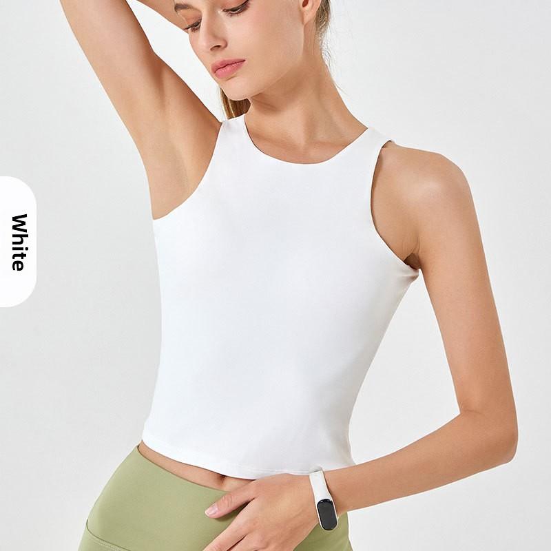 Dámské sportovní tielko na jógu s kulatým výstřihem a bez rukávů