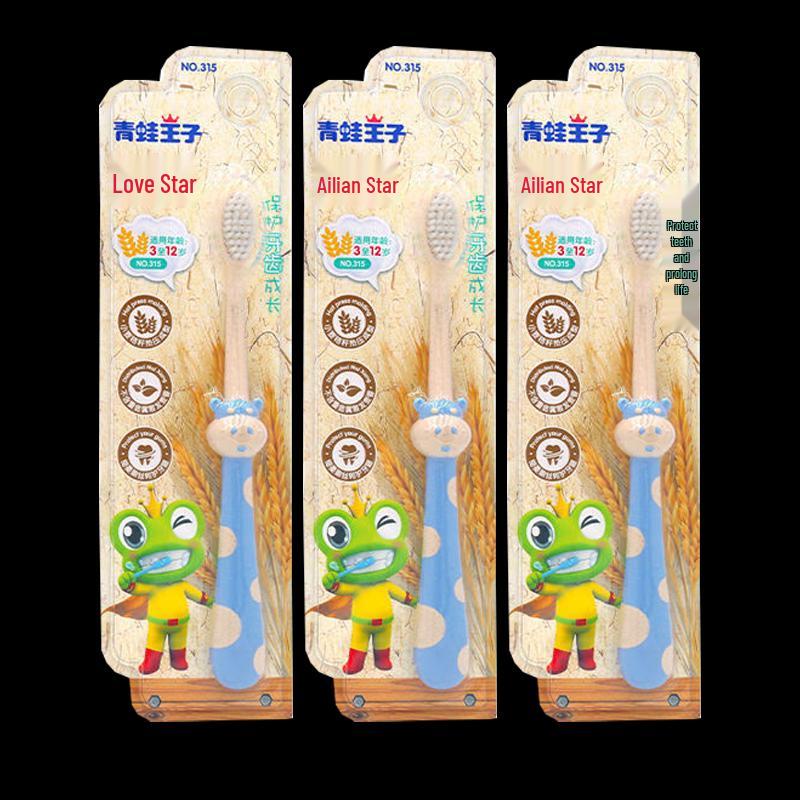 Frog Prince Ai Ya Xing Children s Soft Bristle Toothbrush 3-Pack