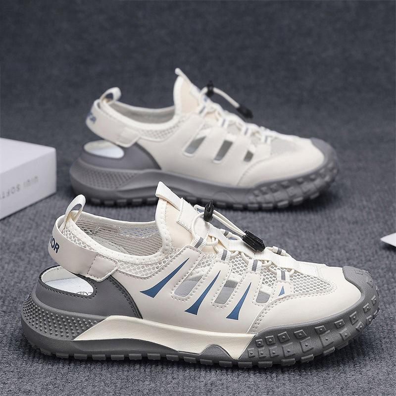 Men s Lightweight Running Sneakers Elastic Laces Breathable Wading Shoes for Summer 44 белый