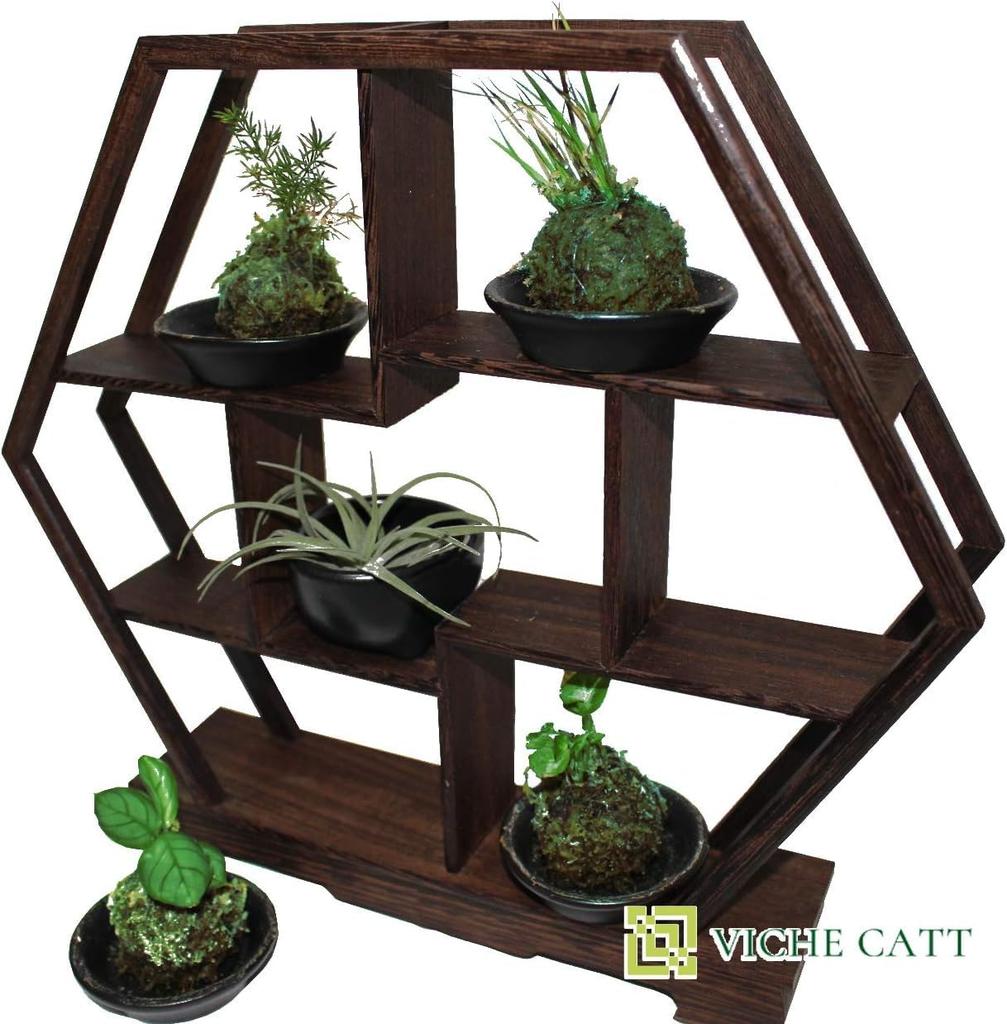 VICHE CATT Chinese Tea Incense Vase Display Wooden Flower Japanese Modern Antique Furniture and Object Utensil, Burner, Bonsai, Stand, Rack, Style,