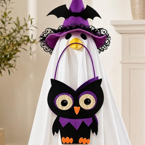 Yousheng Halloween Ghost Goose Costume, Wizard Hat, Ghost Cape, Pumpkin Candy Bag, Outdoor Yard Decoration for Goose Statue or Garden