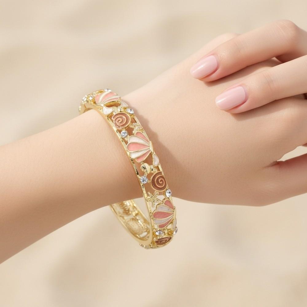 Rhinestone Vintage Cloisonne Bangle Hollow Women's Hand Bracelet  Jewelry Gifts