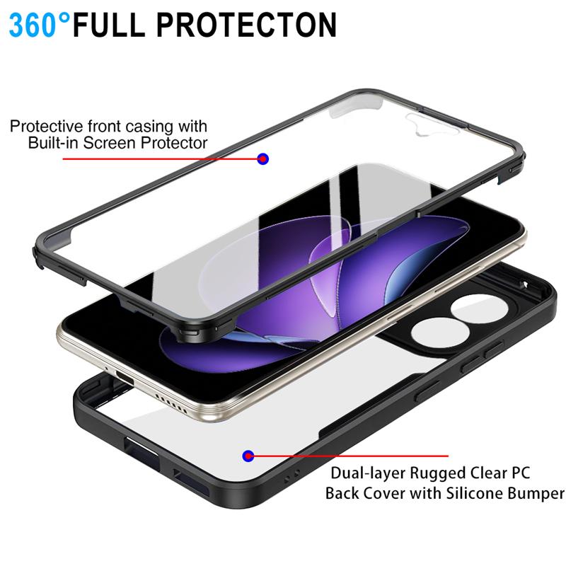 For OPPO Reno 13F Case 360 Full Protect Phone Cover For Reno 13F 13 F Reno13F Clear Screen With Silicone Bumper Funda