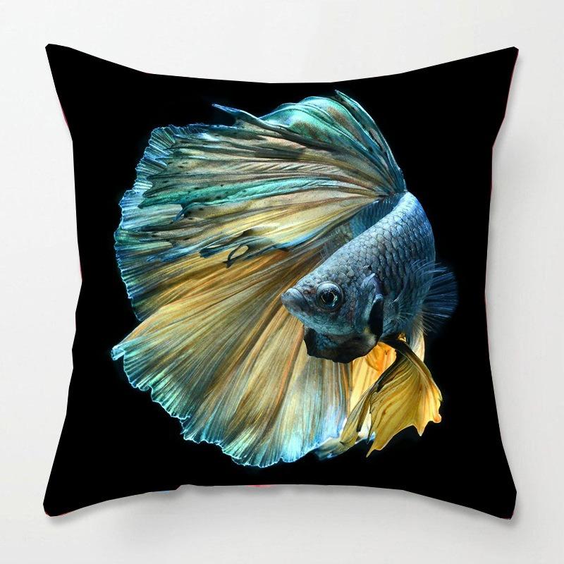 Tatami Bedside Square Pillow Animal Fish Print Pillow Case Home Sofa Pillow Cushion