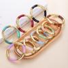 Acrylic Curved Tube Bangle Arc Design Multicolor Retro Simple Bracelet for Women PD2508